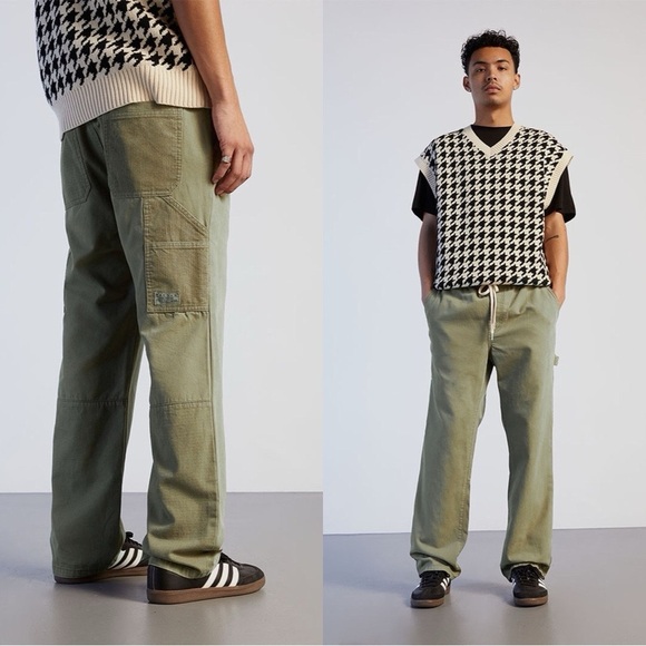 PACSUN Straight Multi Carpenter Olive Pants Sz M - Picture 1 of 5
